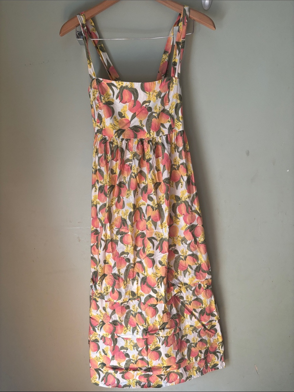 J Crew Women’s  Peach Print Sundress - White/Pink Floral